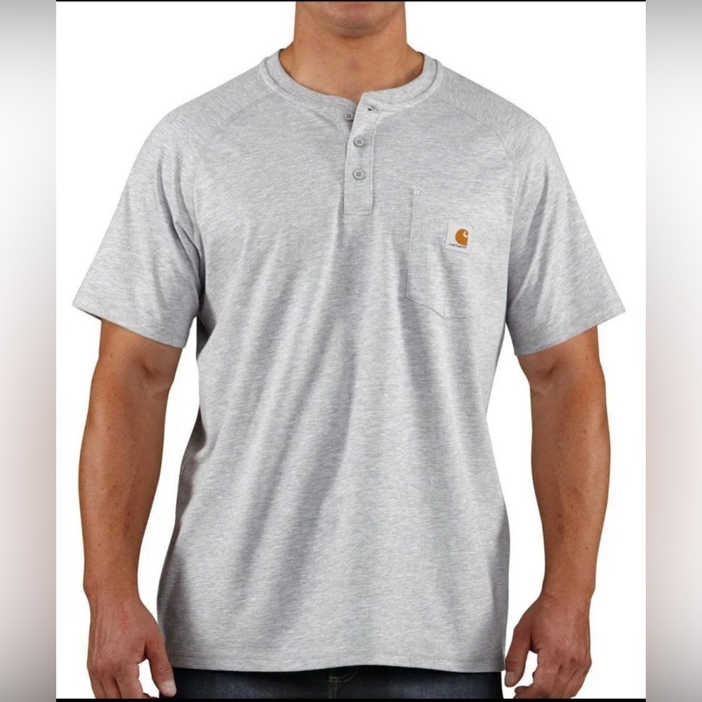 Carhartt Men’s Gray Short Sleeve Henley Tee Tall